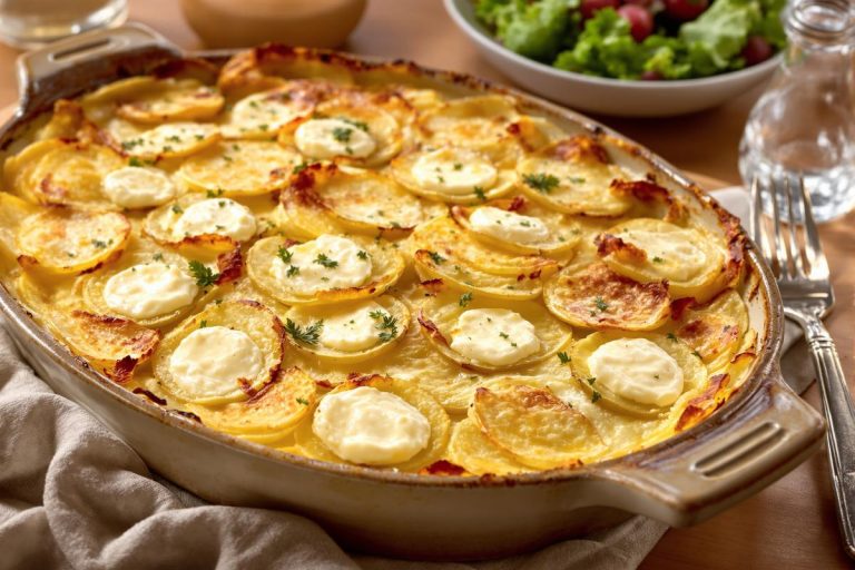 le gratin de pommes de terre au chèvre qui enchante les soirées d’hiver, tout en douceur et sans complications.jpg
