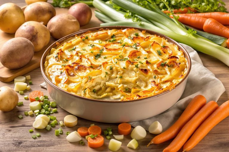 Gratin de pommes de terre, poireaux et carottes : fondant, parfaitement doré et ultra facile à préparer.jpg